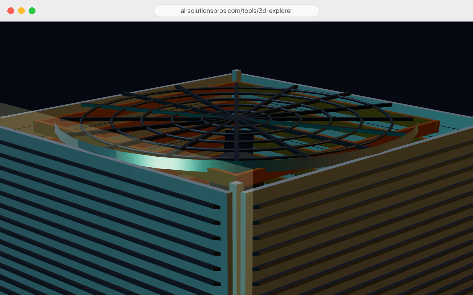 Air Solutions 3D AC Explorer — one of four interactive tools built into the platform